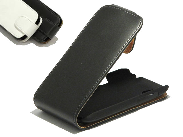 kamp Downtown ontwerp Classic Leather Flip Case voor HTC Desire X