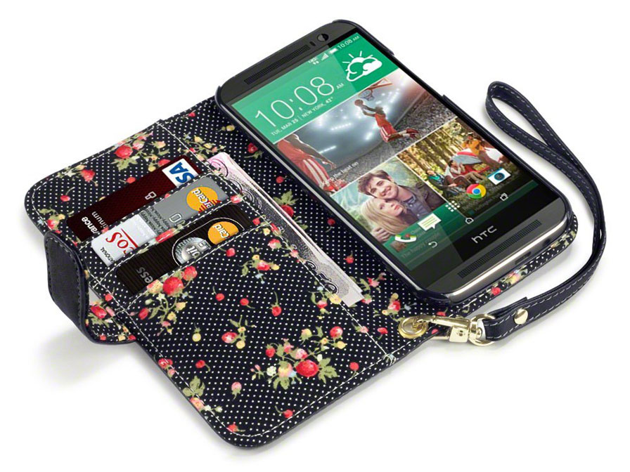 CaseBoutique Flower Wallet Case - Hoesje voor HTC One