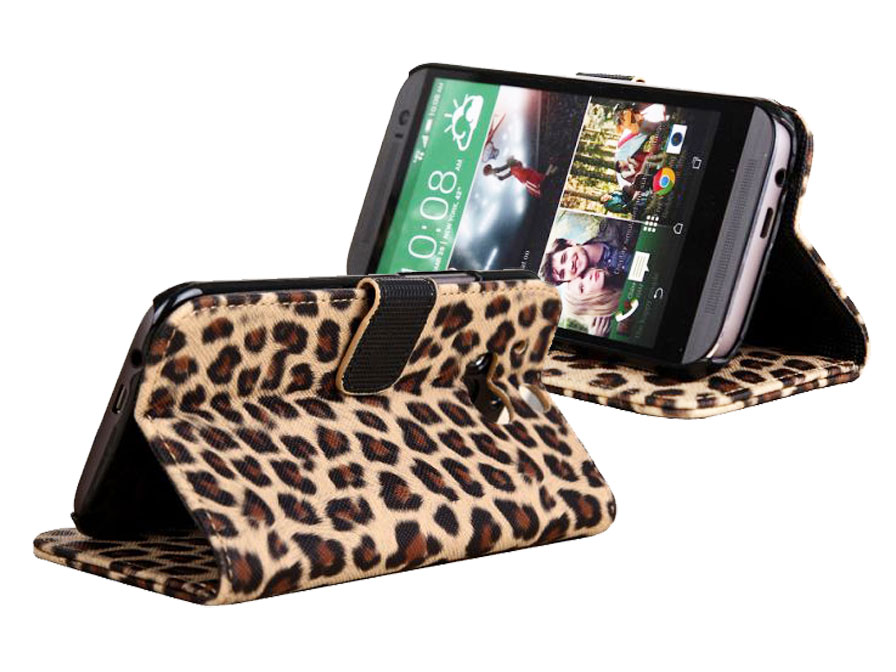 Leopard Book Case - Hoesje voor HTC One M8