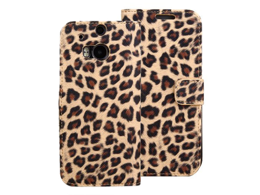 Leopard Book Case - Hoesje voor HTC One M8