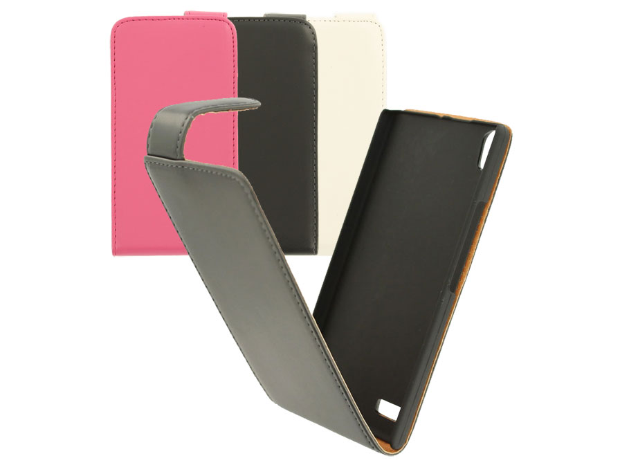 excelleren Mammoet Fractie Classic Leather Flip Case | Huawei Ascend P6 hoesje