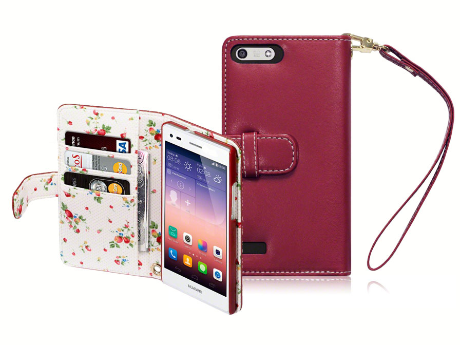 inhoudsopgave Rijpen Storing CaseBoutique Flower Wallet Case - Hoesje voor Huawei Ascend P7 Mini