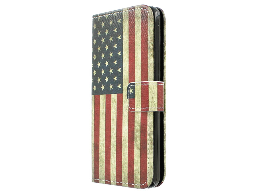 Vintage USA Flag Book Case Hoesje voor Huawei Ascend G620s