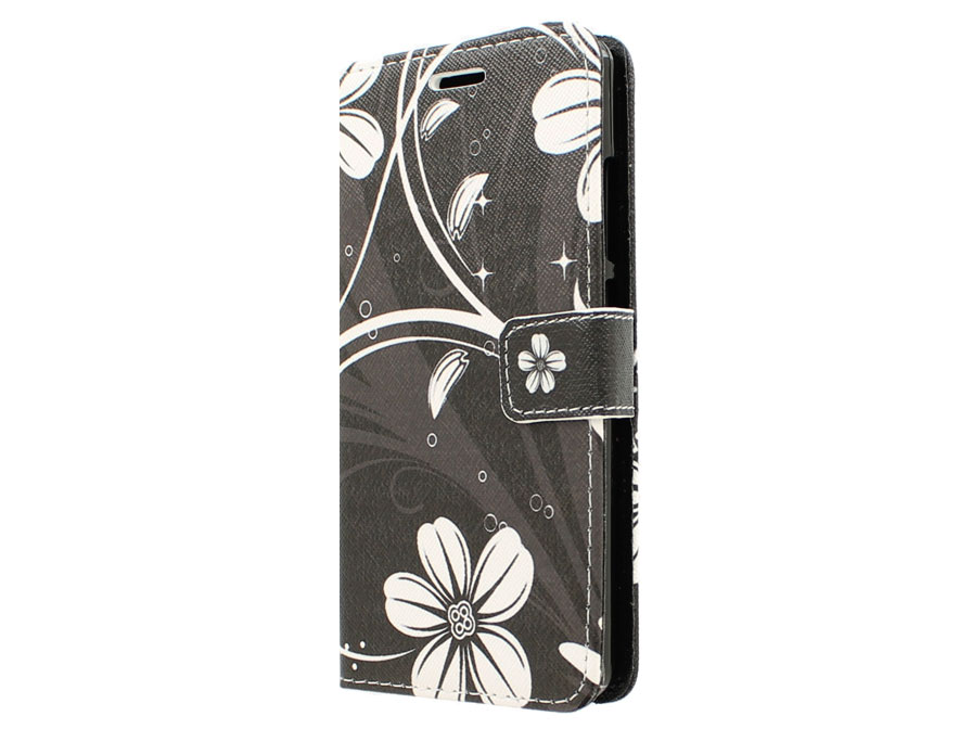 White Flowers Book Case Hoesje voor Huawei Ascend P8 Lite