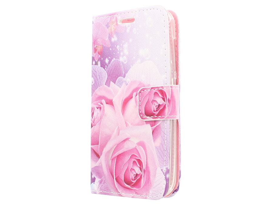 een last Verhoogd Rose Book Case - Huawei Ascend Y540 hoesje