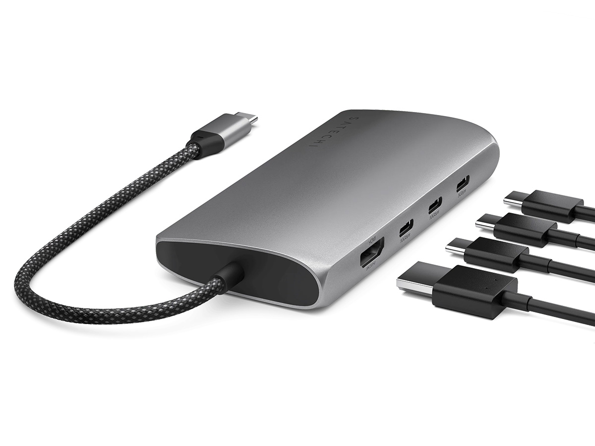 Satechi USB-C Multi-Port Hub V3 Space Grey - USB 8K HDMI Ethernet SD 4.0