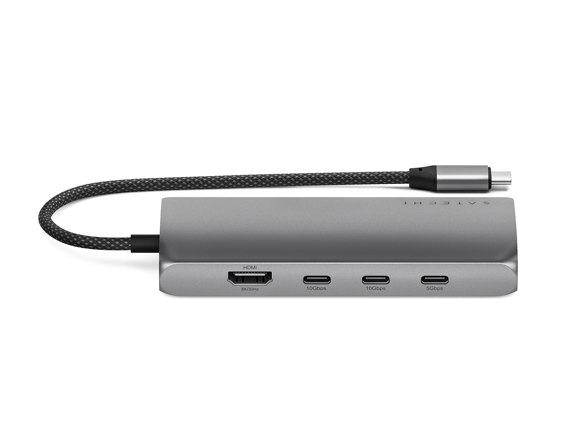 Satechi USB-C Multi-Port Hub V3 Space Grey - USB 8K HDMI Ethernet SD 4.0