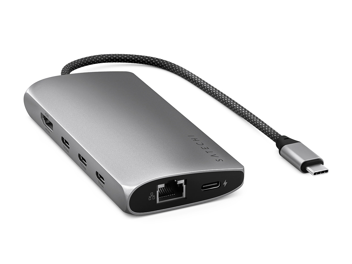 Satechi USB-C Multi-Port Hub V3 Space Grey - USB 8K HDMI Ethernet SD 4.0