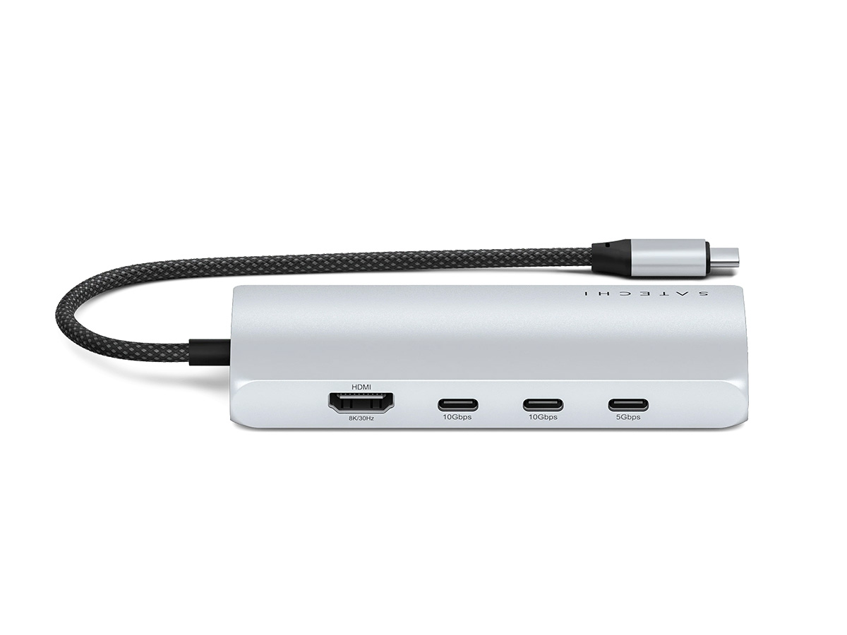 Satechi USB-C Multi-Port Hub V3 Silver - USB 8K HDMI Ethernet SD 4.0