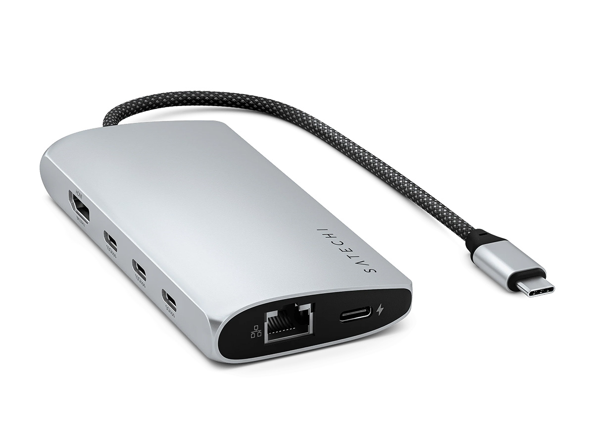 Satechi USB-C Multi-Port Hub V3 Silver - USB 8K HDMI Ethernet SD 4.0