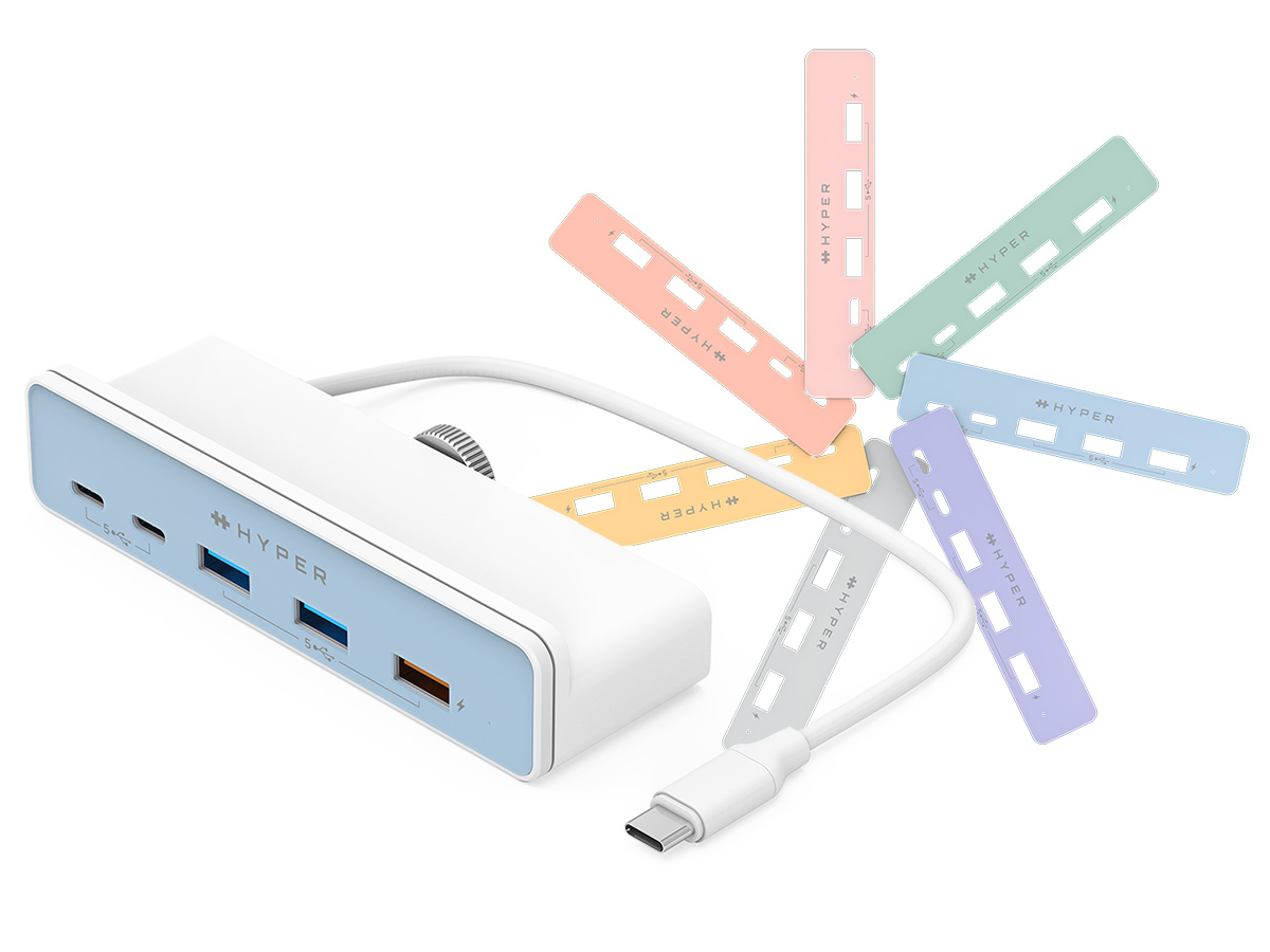 Hyper 5-in-1 USB-C Clamp Hub Adapter voor 24