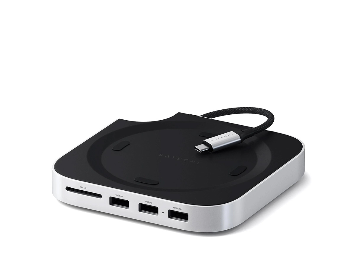 Satechi Aluminium Mac Mini (M4) Stand & USB-C Hub met SSD bay