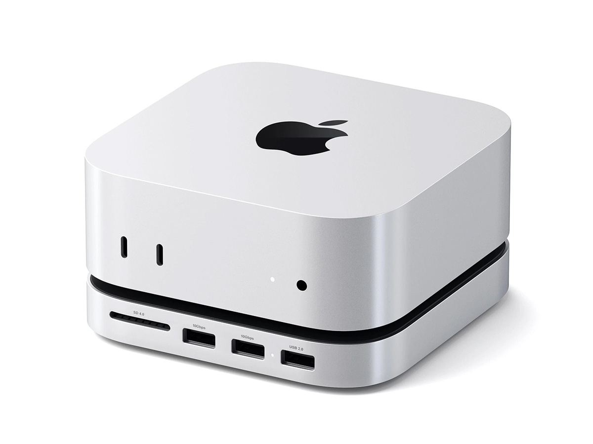 Satechi Aluminium Mac Mini (M4) Stand & USB-C Hub met SSD bay