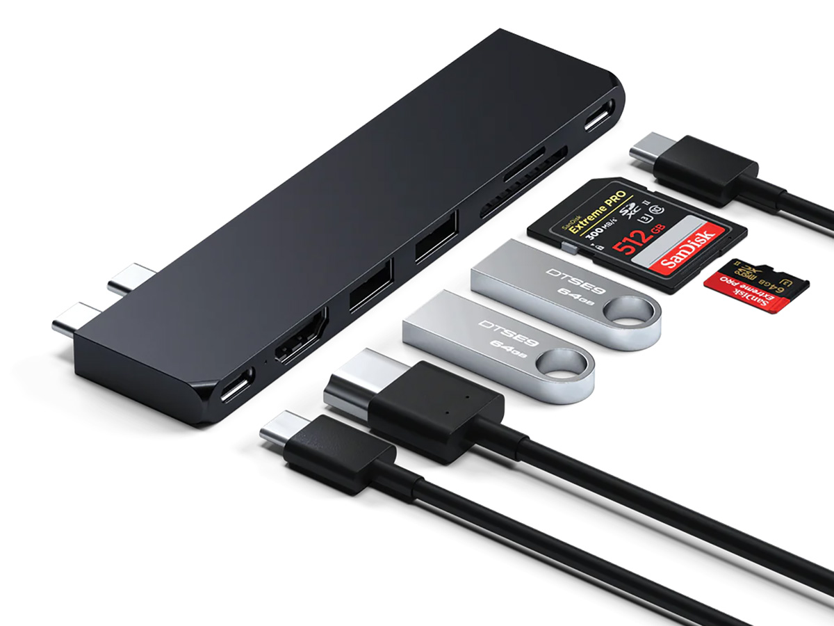 Satechi USB-C Pro Hub Slim voor MacBook - Midnight