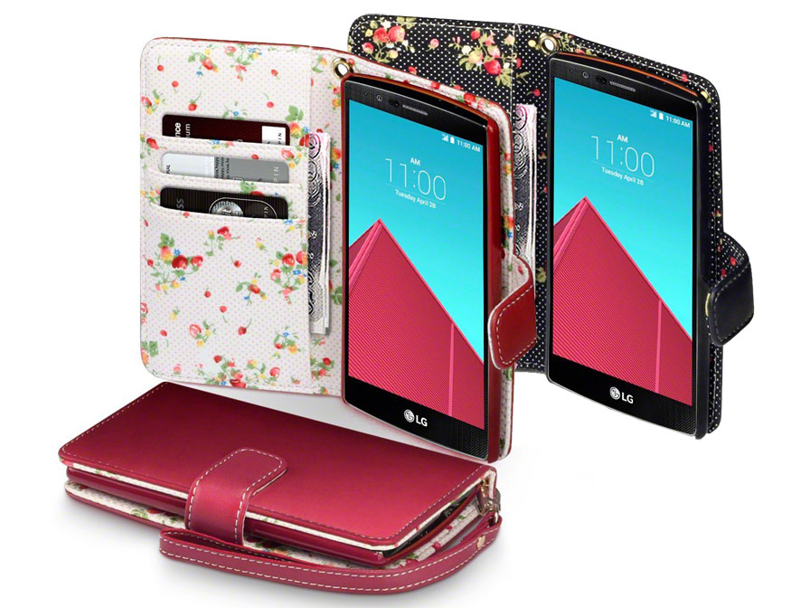 Eindeloos Met pensioen gaan Premier CaseBoutique Flower Wallet Case - LG G4 hoesje