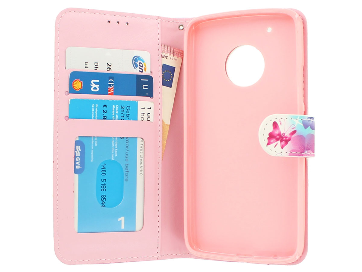 Butterflies Bookcase Wallet - Motorola Moto G5 hoesje