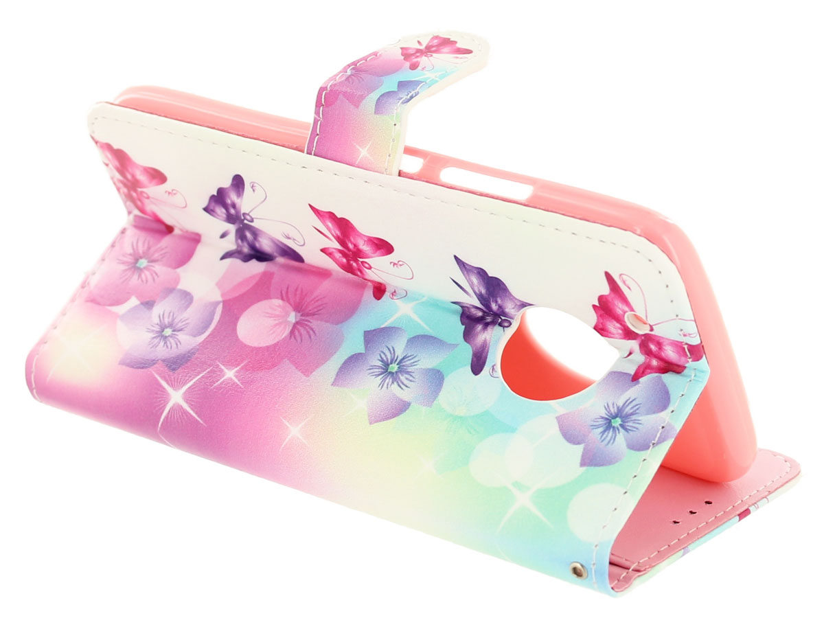 Butterflies Bookcase Wallet - Motorola Moto G5 hoesje