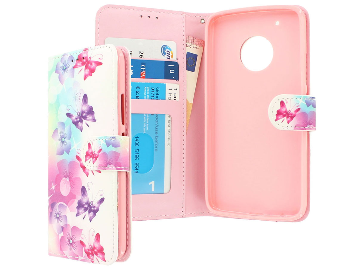 Butterflies Bookcase Wallet - Motorola Moto G5 hoesje