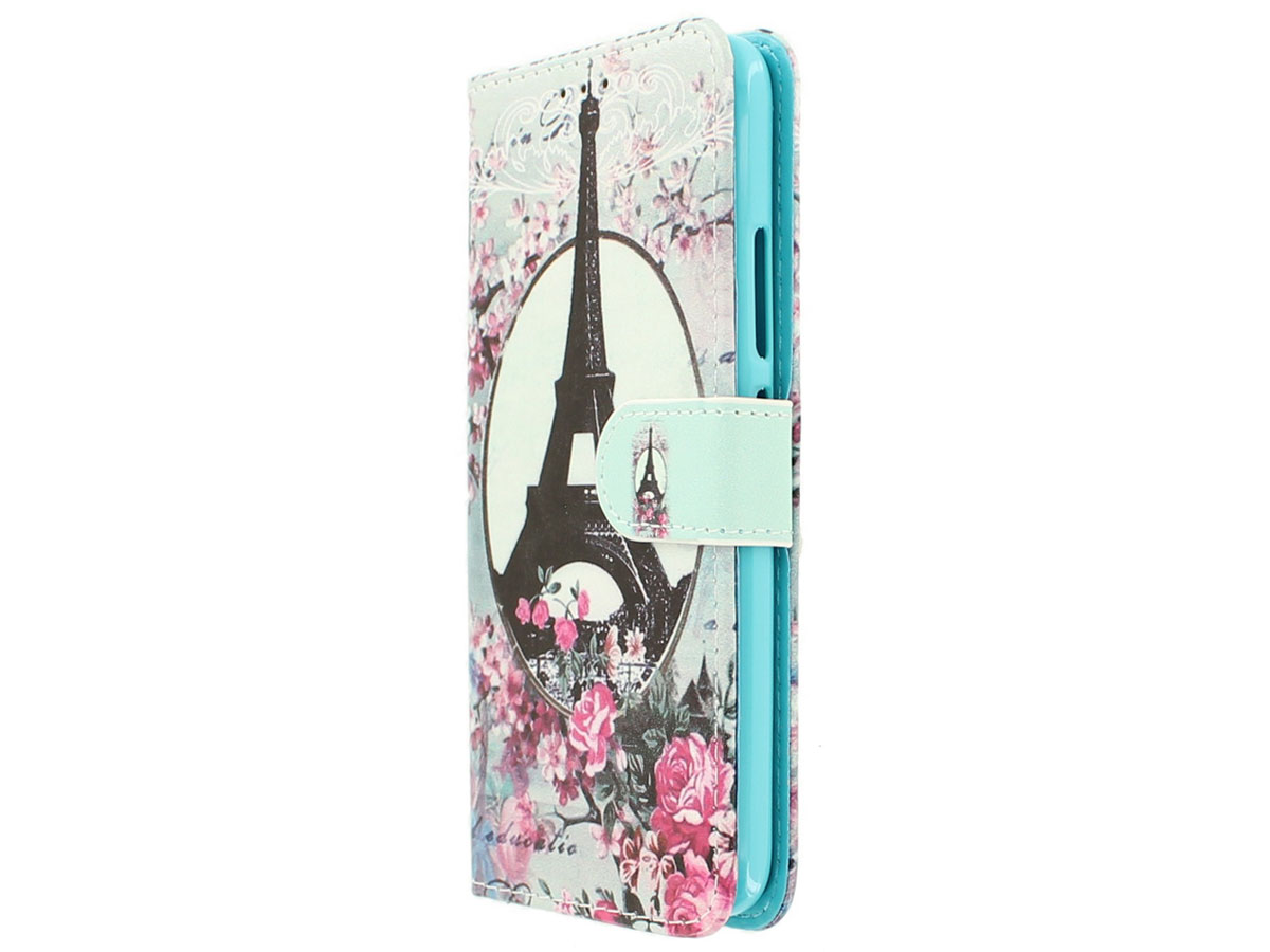 Retro Paris Bookcase Wallet - Motorola Moto G5 hoesje