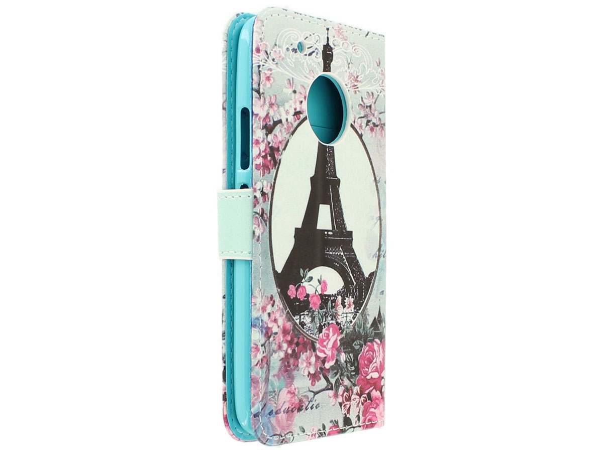 Retro Paris Bookcase Wallet - Motorola Moto G5 hoesje