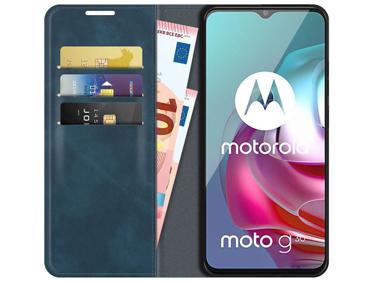 Kan worden berekend Dankbaar pariteit Magnetic Boek Hoesje Motorola Moto G10/G20/G30 Blauw