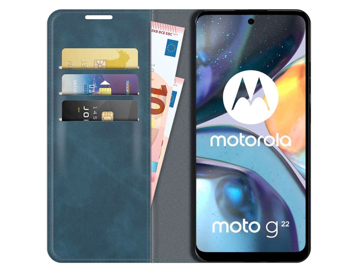 Bookcase Motorola G22 Hoesje Blauw