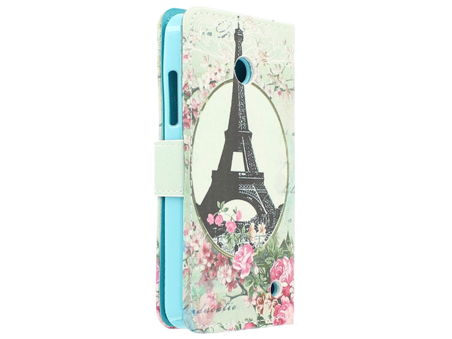 Retro Paris Wallet Case - Nokia Lumia 630/635 hoesje