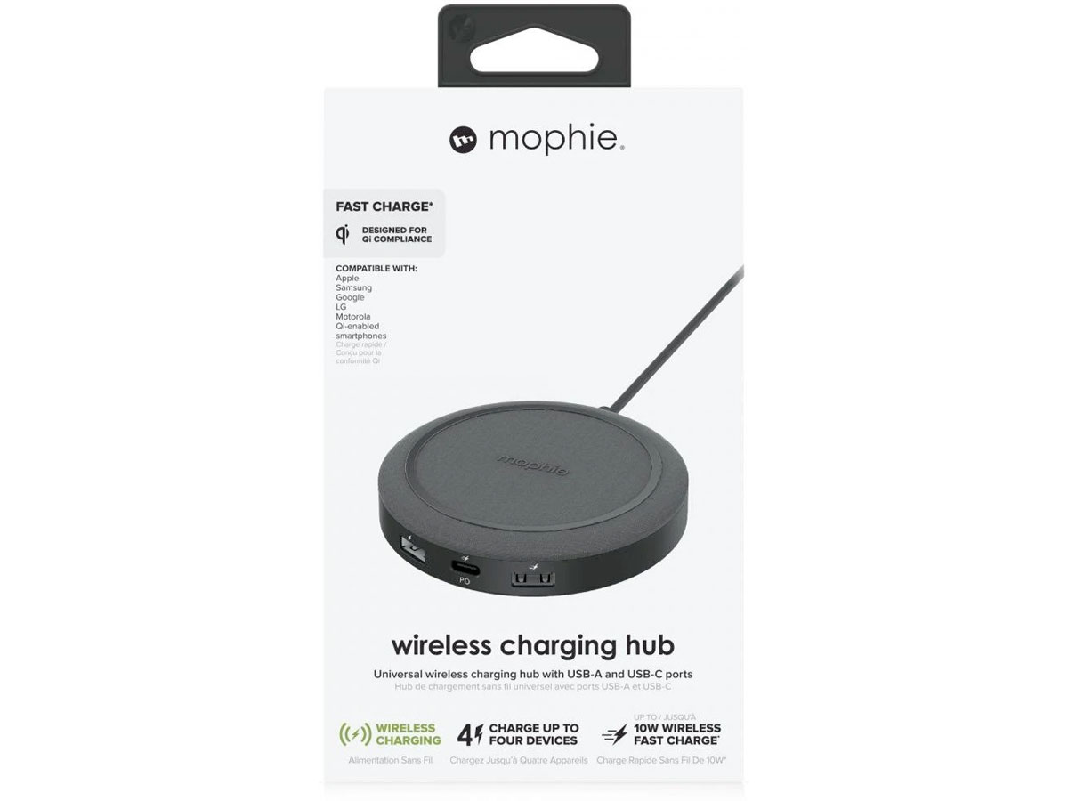 Serena Reductor Effectief Mophie Wireless Charging Hub Draadloze Oplader met USB