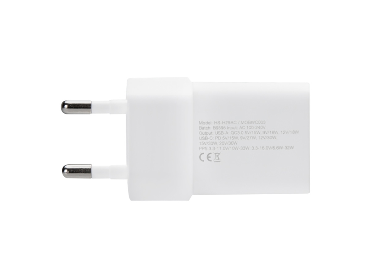 Mobilize 30W GaN Wall Charger Oplader met USB-C en USB-A - Wit