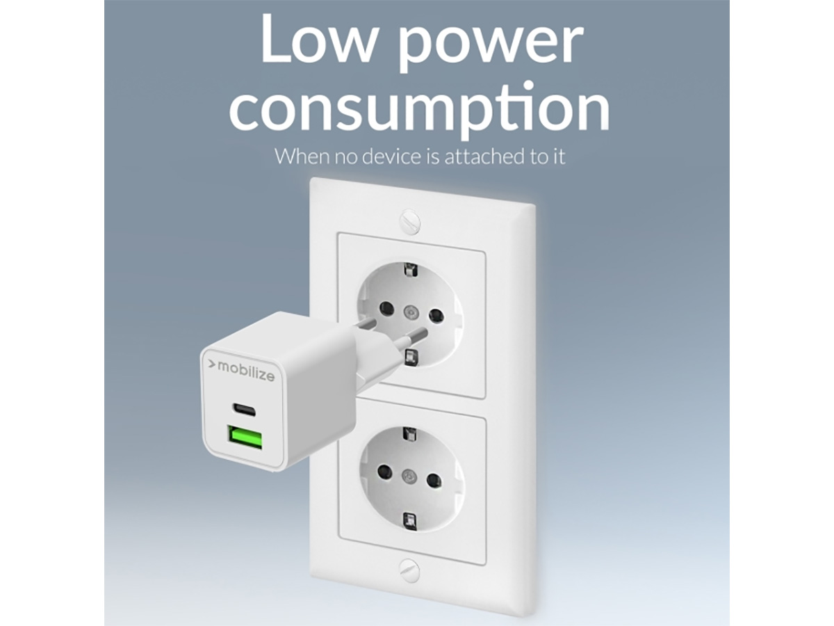 Mobilize 30W GaN Wall Charger Oplader met USB-C en USB-A - Wit