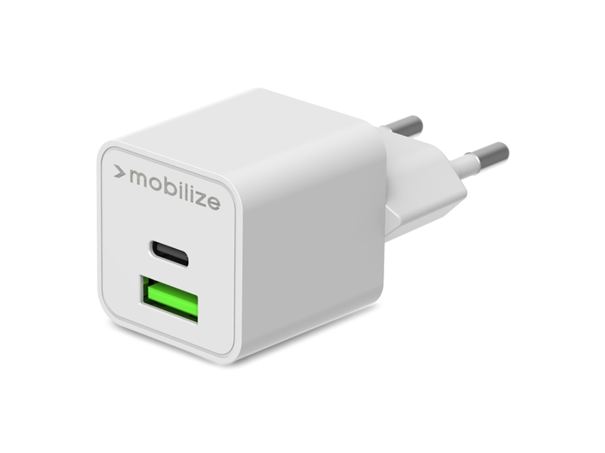 Mobilize 30W GaN Wall Charger Oplader met USB-C en USB-A - Wit