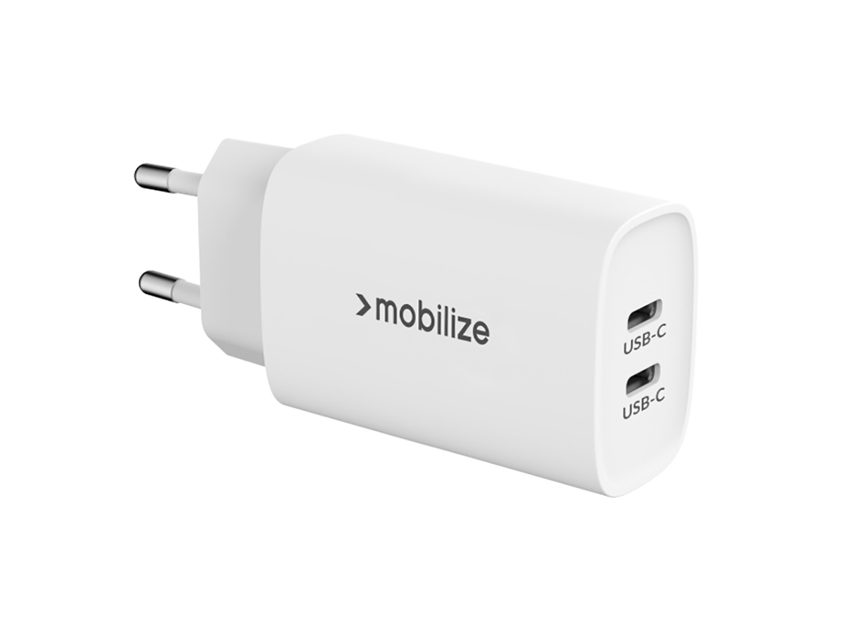 Mobilize 45W GaN Wall Charger Oplader met 2 x USB-C - Wit