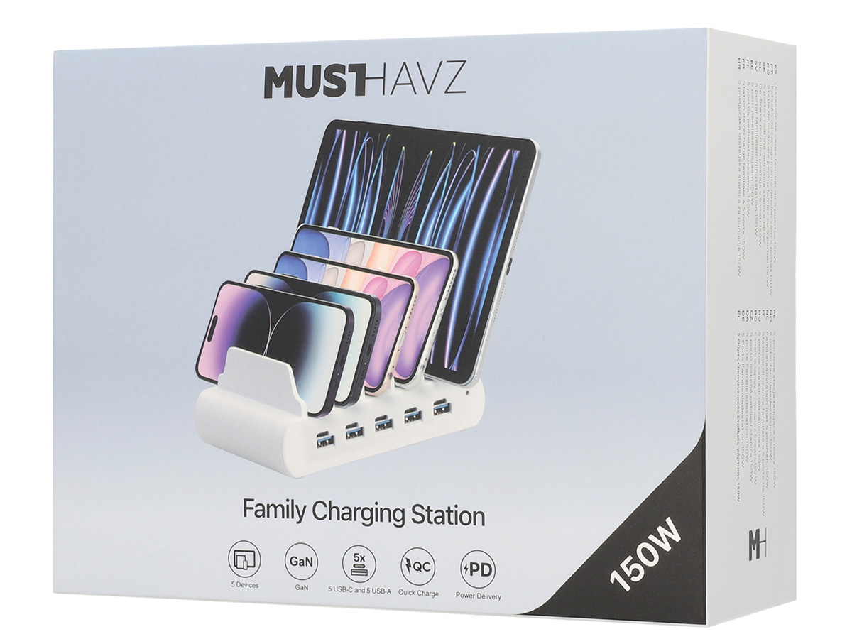 Musthavz Family Charging Station GaN 150W - Oplader voor 5 Devices