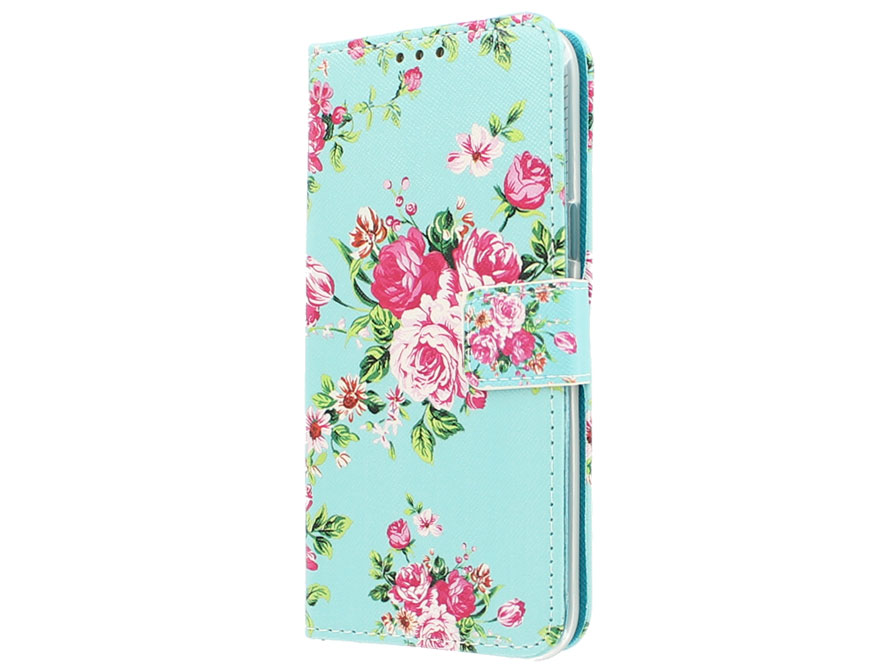 samsung galaxy j5 hoesje_walletcase_flowers_bloemetjes