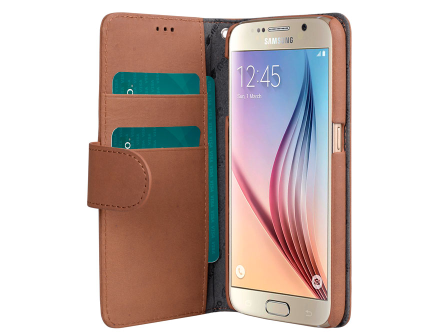 hartstochtelijk Afleiding Vaardigheid Melkco Vintage Wallet Type - Lederen Hoesje voor Samsung Galaxy S6