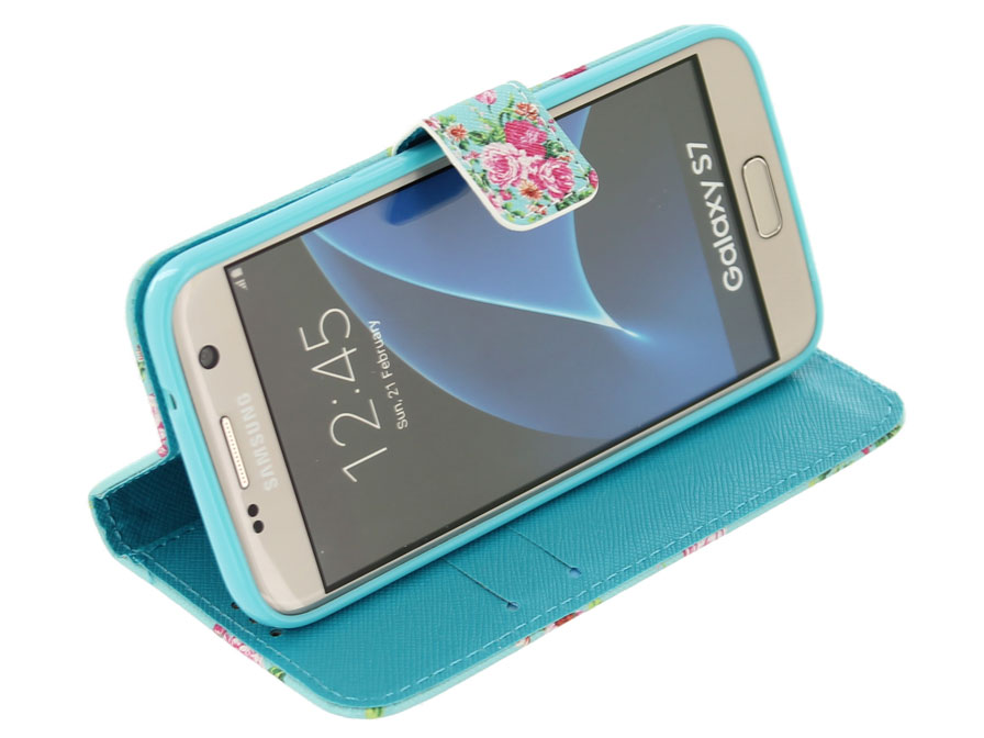 strottenhoofd Belachelijk bladerdeeg Flower Bookcase | Samsung Galaxy S7 hoesje