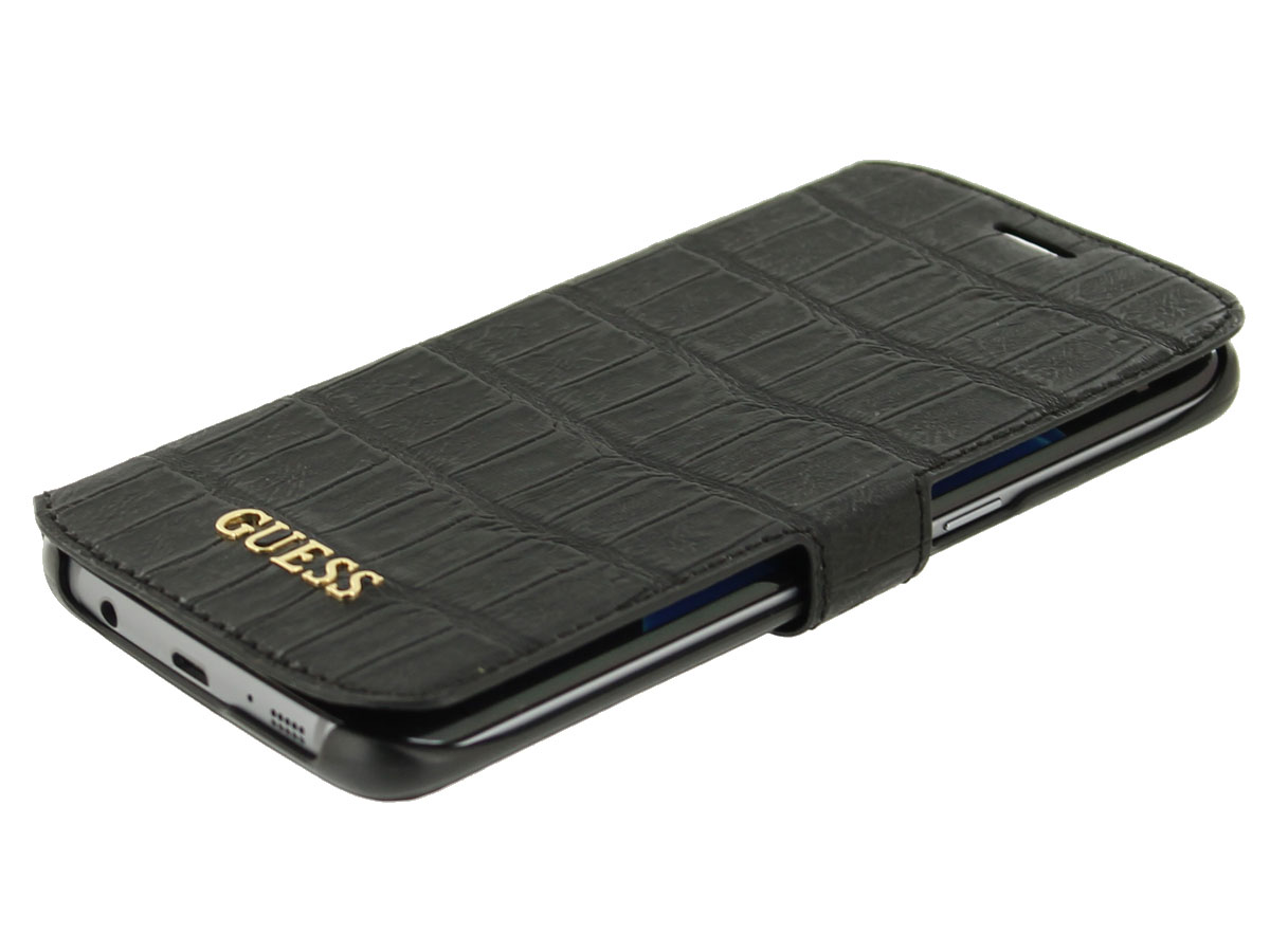 Woord weduwnaar eerste Guess Samsung Galaxy S7 Edge hoesje | Black Croco Folio