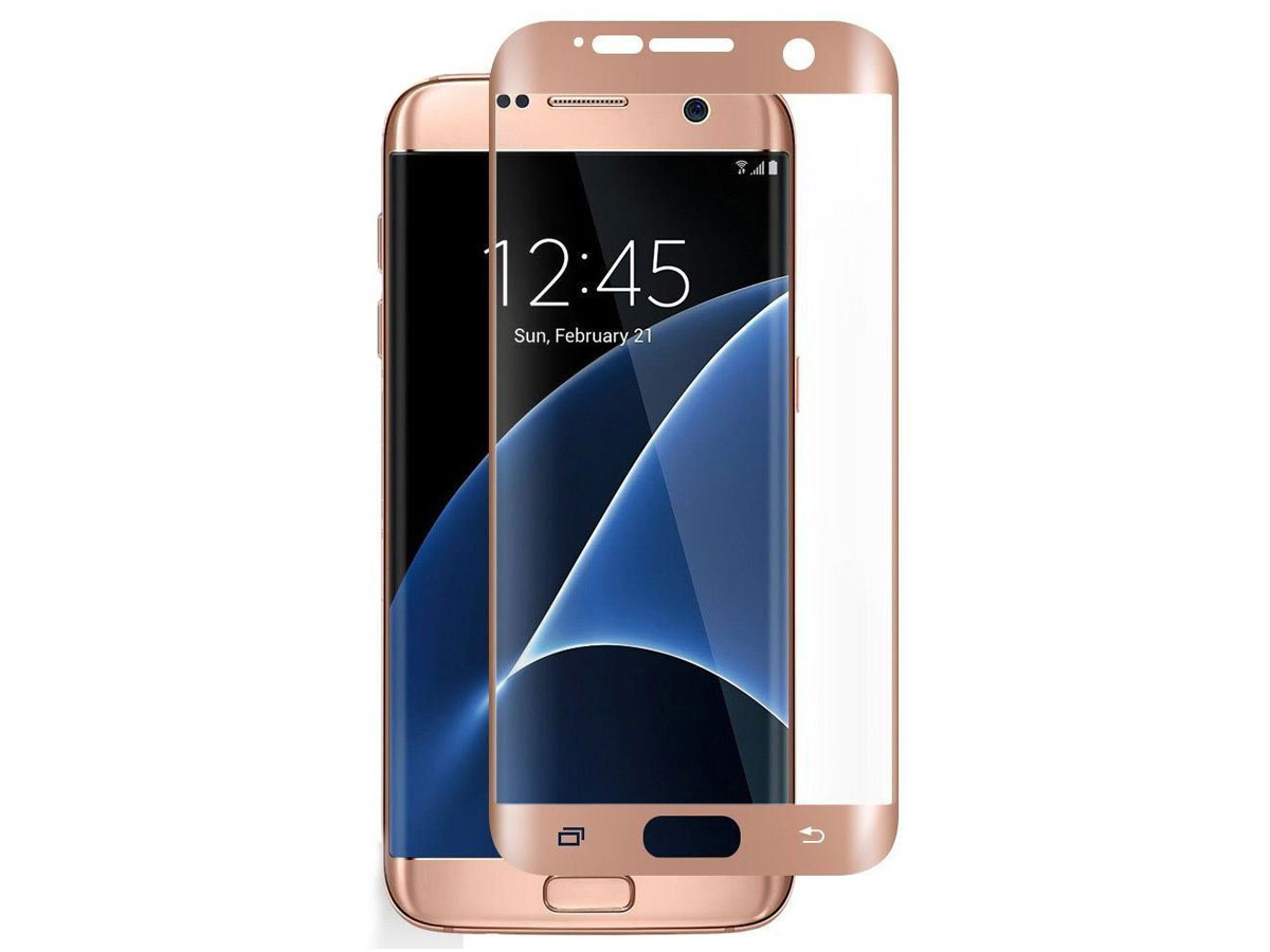 Haat Slecht kabel Samsung Galaxy S7 Edge Curved Screenprotector Glas Rosé
