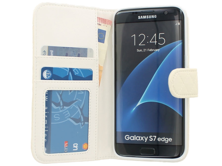 Vier grafisch Levendig Diamond Stitch Bookcase | Samsung Galaxy S7 Edge hoesje