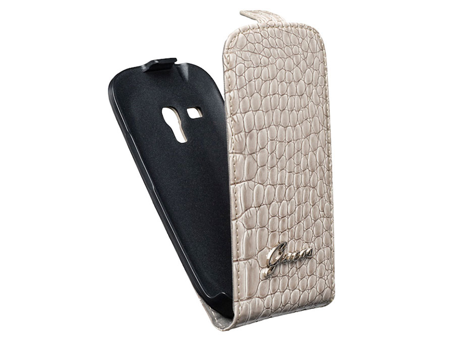 Durf Peregrination In Guess Glossy Croco Flip Case Hoesje voor Samsung Galaxy S3 Mini