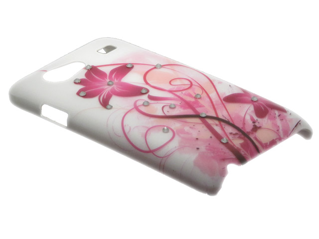 Crystals ''Pink Floral'' Case Samsung Galaxy S Advance (i9070)