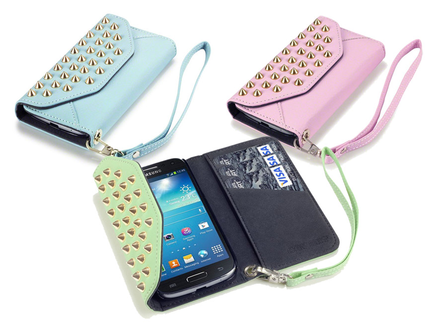 lip evenaar Reusachtig Covert Studded Pastel Trifold Wallet Case Samsung Galaxy S4 Mini