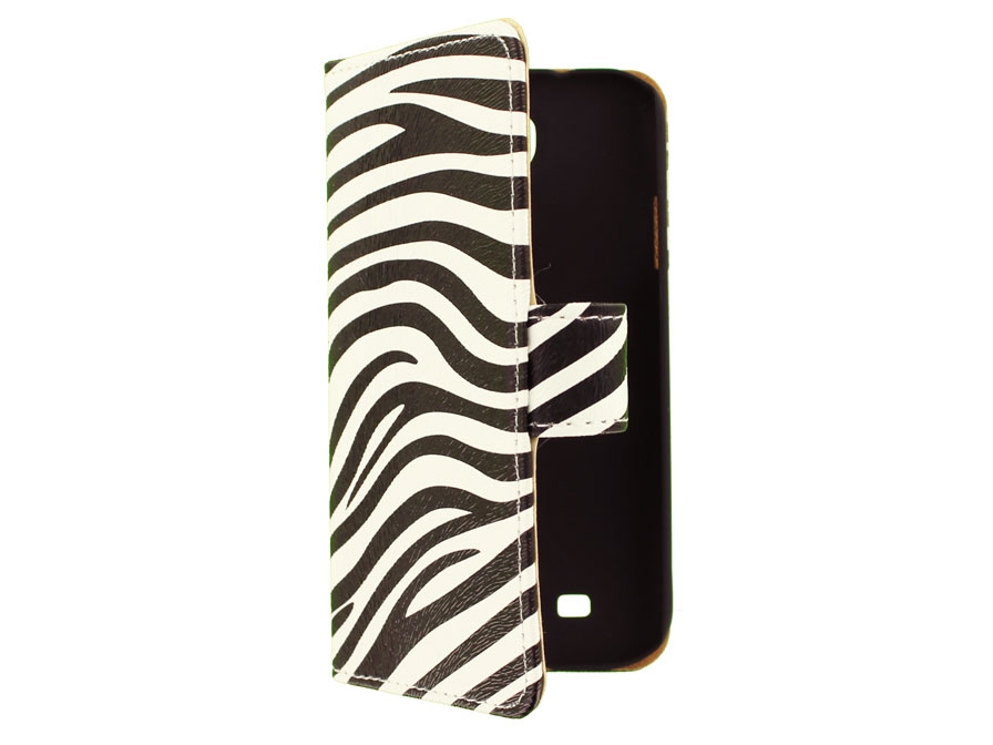 Zebra Book Case Hoesje voor Samsung Galaxy S4