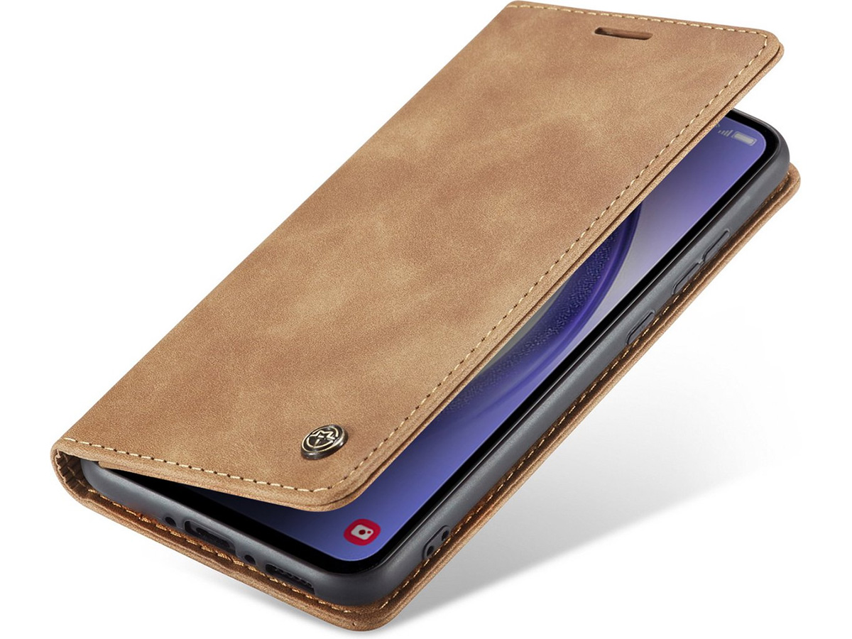 CaseMania Vintage Slim Bookcase Bruin - Samsung Galaxy A05s hoesje