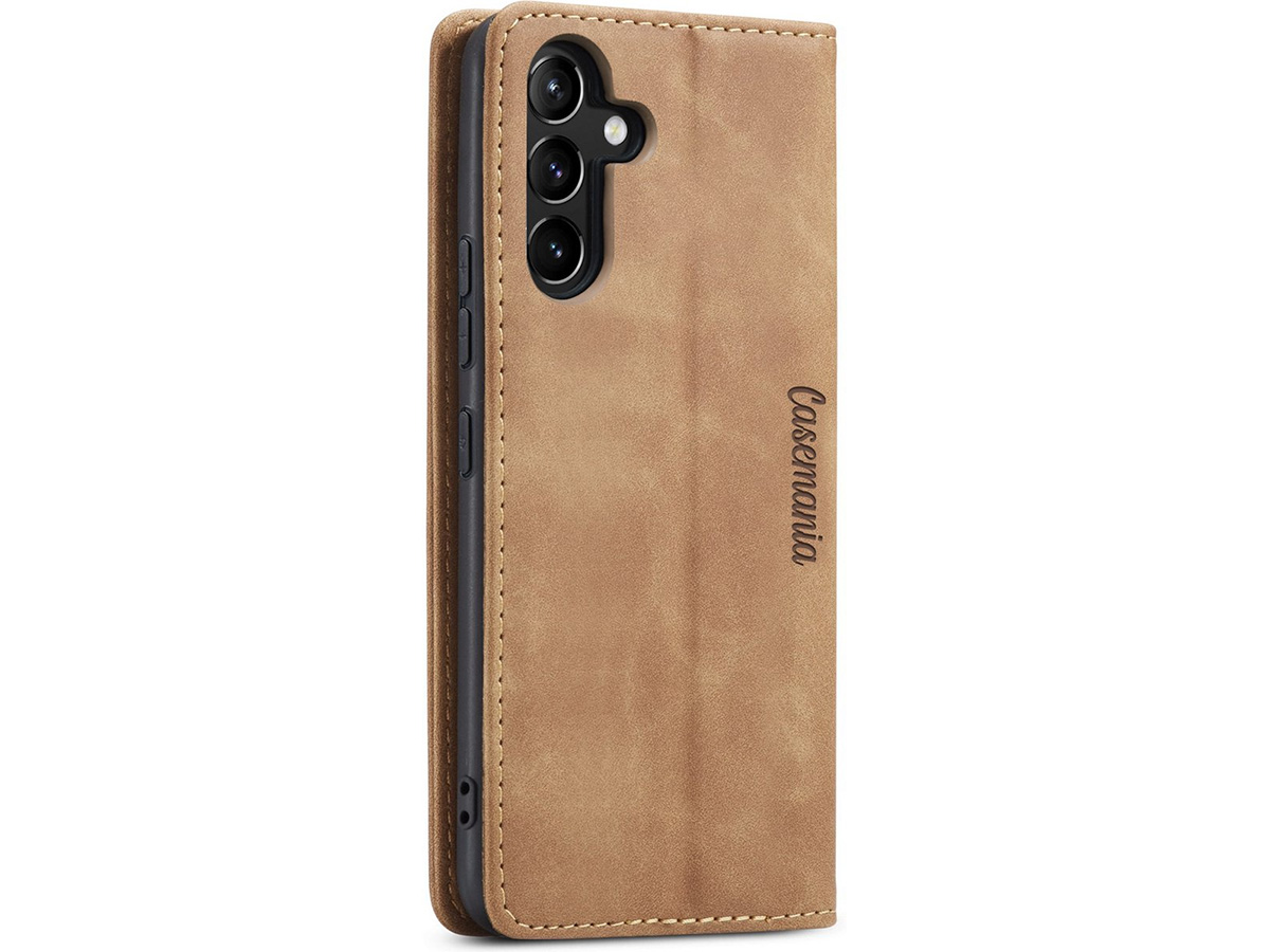 CaseMania Vintage Slim Bookcase Bruin - Samsung Galaxy A05s hoesje