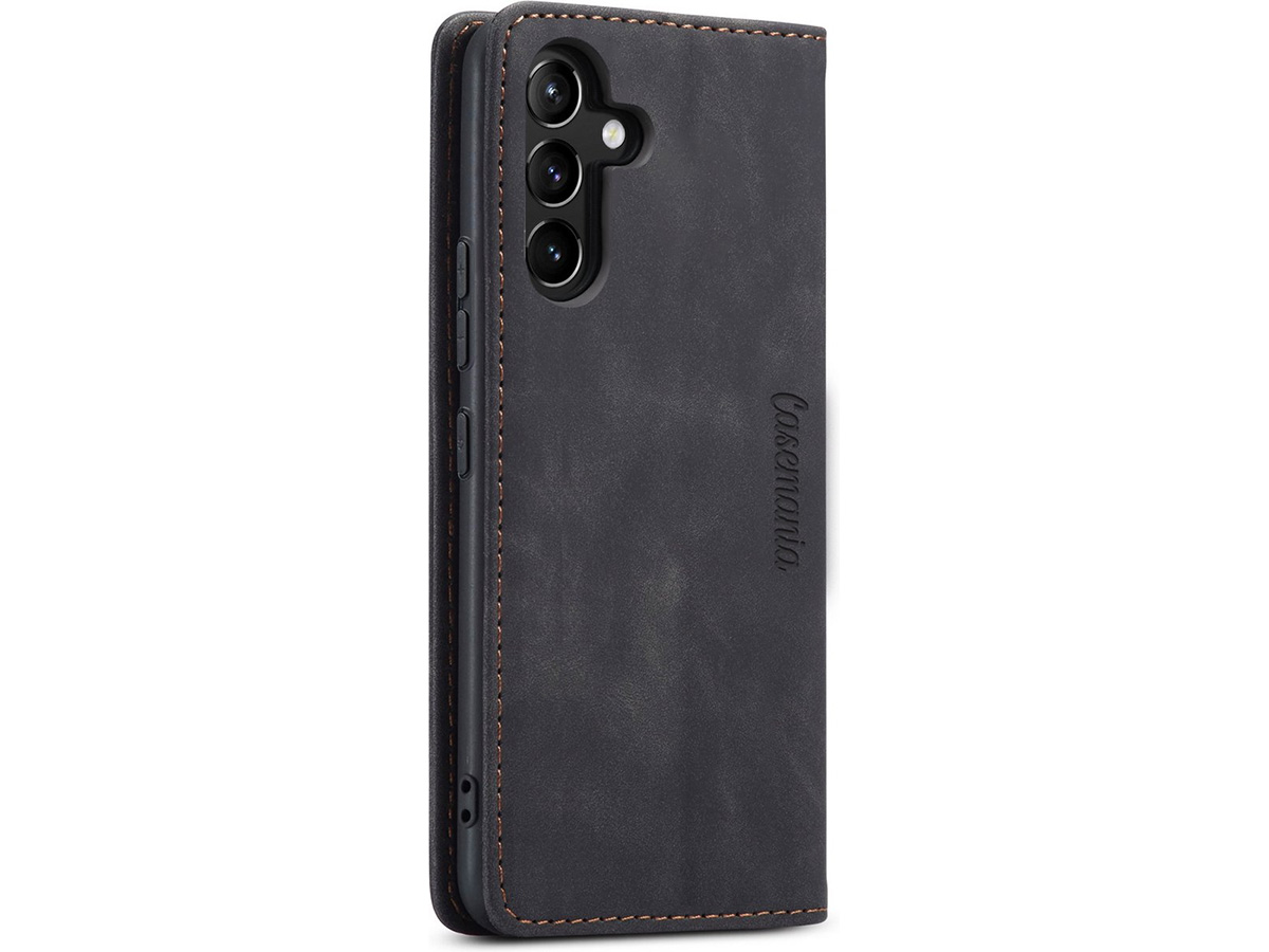 CaseMania Vintage Slim Bookcase Zwart - Samsung Galaxy A05s hoesje