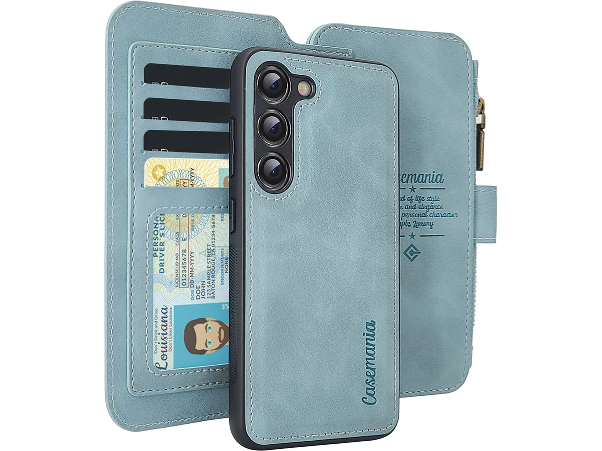 CaseMania 2in1 Wallet Ritsvak Case Aqua - Samsung Galaxy A15 Hoesje