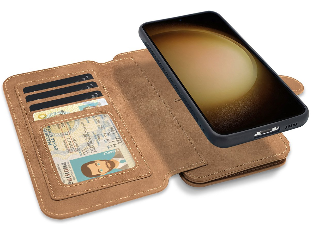 CaseMania 2in1 Wallet Ritsvak Case Bruin - Samsung Galaxy A15 Hoesje