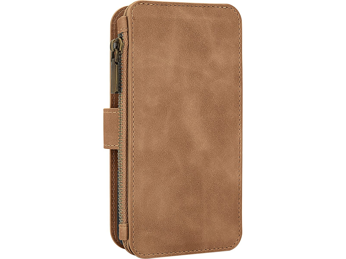 CaseMania 2in1 Wallet Ritsvak Case Bruin - Samsung Galaxy A15 Hoesje