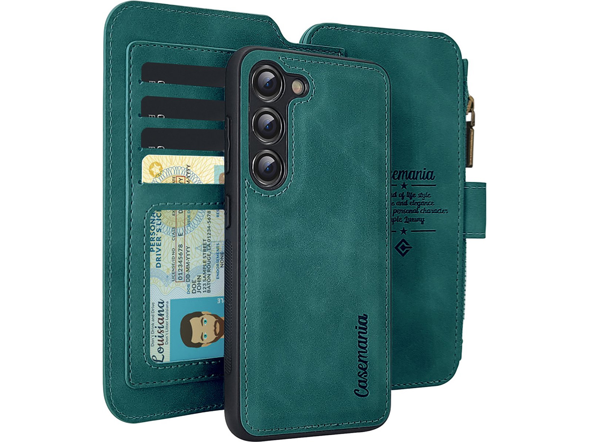 CaseMania 2in1 Wallet Ritsvak Case Groen - Samsung Galaxy A15 Hoesje